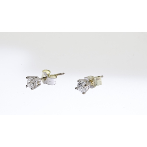 1033 - 9CT WHITE GOLD DIAMOND STUD EARRINGS (0.16CT EACH), hallmark visible on butterfly back,