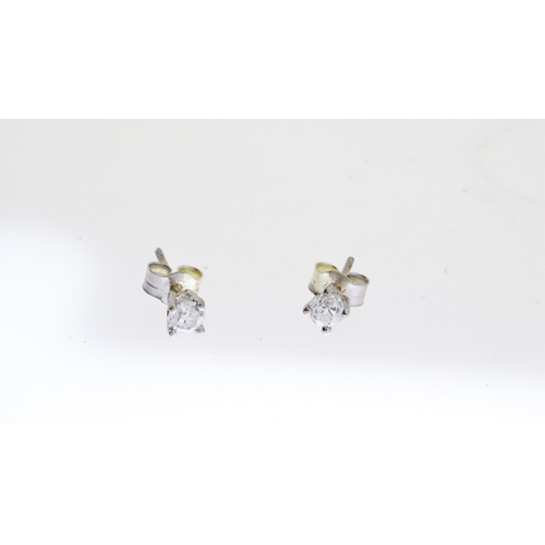 1033 - 9CT WHITE GOLD DIAMOND STUD EARRINGS (0.16CT EACH), hallmark visible on butterfly back,