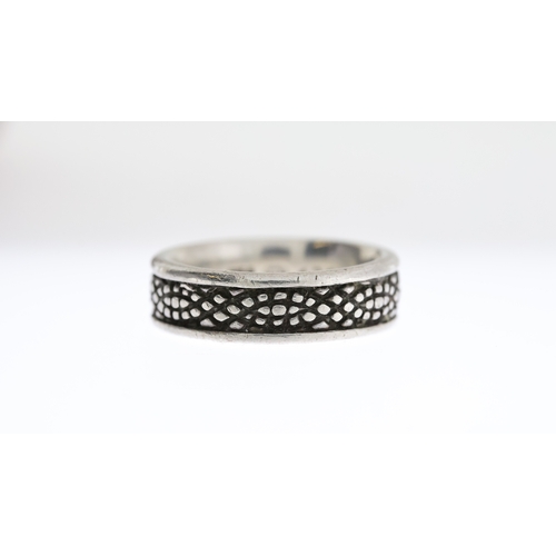 1003 - Vintage sterling silver Georg Jensen band ring, marked with Georg Jensen in a starburst inside the s... 