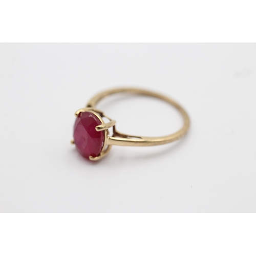 1056 - 9ct Gold Ruby Solitaire Statement Ring (2.1g)