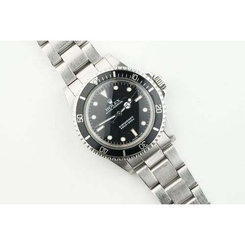 342 - ROLEX OYSTER PERPETUAL SUBMARINER GLOSS DIAL REF. 5513 CIRCA 1988, circular black gloss dial with lu... 