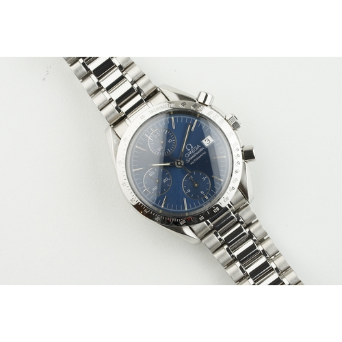 384 - OMEGA SPEEDMASTER AUTOMATIC CHRONOGRAPH W/ GUARANTEE CARD REF. 3511.80000, circular blue dial with h... 