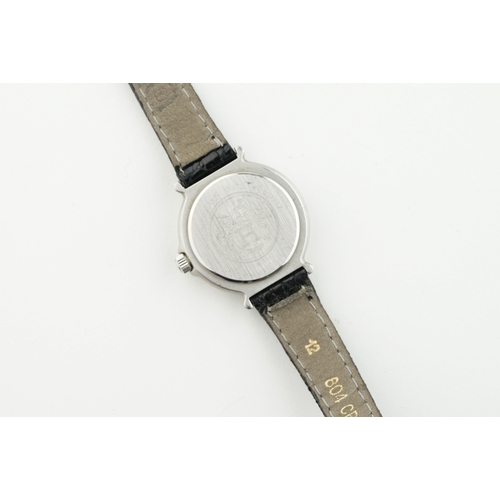 391 - HERMES QUARTZ DATE WRISTWATCH, circular white dial with hour markers and hands, 28mm case with a cas... 