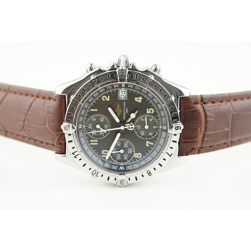 438 - BREITLING CHRONOMAT AUTOMATIC CHRONOGRAPH WATCH W/ GUARANTEE REF. A20048 1997, circular triple regis... 