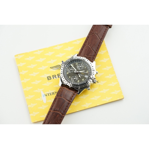 438 - BREITLING CHRONOMAT AUTOMATIC CHRONOGRAPH WATCH W/ GUARANTEE REF. A20048 1997, circular triple regis... 