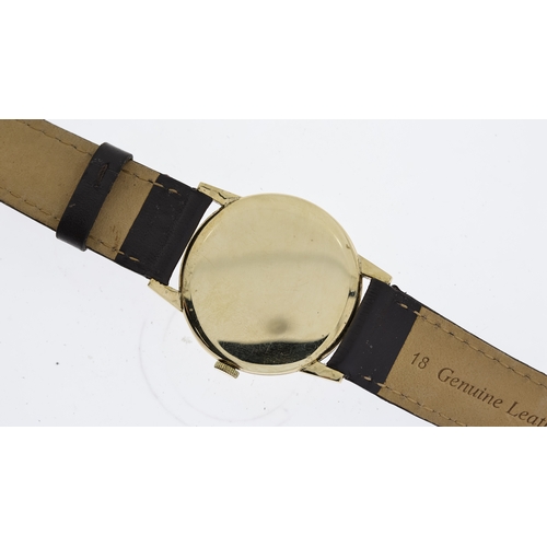 101 - VINTAGE TUDOR 9CT WRIST WATCH,  shield emblem, circular 3-6-9 dial, 32mm 9ct case, signed 'LJ' , 'Ma... 