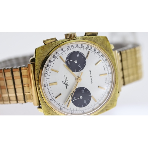 102 - BREITLING GENEVE TOP TIME CHRONOGRAPH REF 2009 CIRCA 1966, approx 35mm silver dial with gold baton h... 