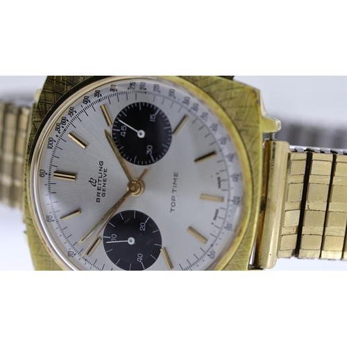 102 - BREITLING GENEVE TOP TIME CHRONOGRAPH REF 2009 CIRCA 1966, approx 35mm silver dial with gold baton h... 