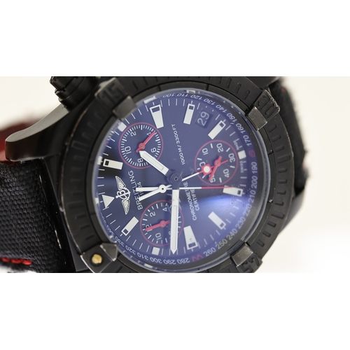 105 - BREITLING AVENGER SEAWOLF CHRONO REF M73390 LIMITED EDITION CIRCA 2010, approx 46mm black dial with ... 