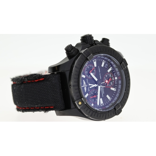 105 - BREITLING AVENGER SEAWOLF CHRONO REF M73390 LIMITED EDITION CIRCA 2010, approx 46mm black dial with ... 