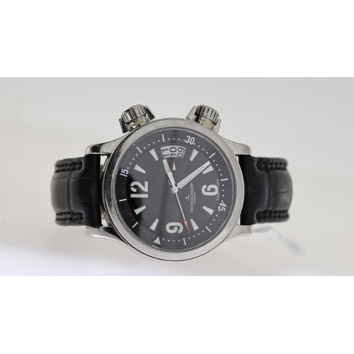 122 - JAEGER-LE COULTRE MASTER COMPRESSOR AUTOMATIC REFERENCE 149.8.60, black dial, luminous hour markers,... 