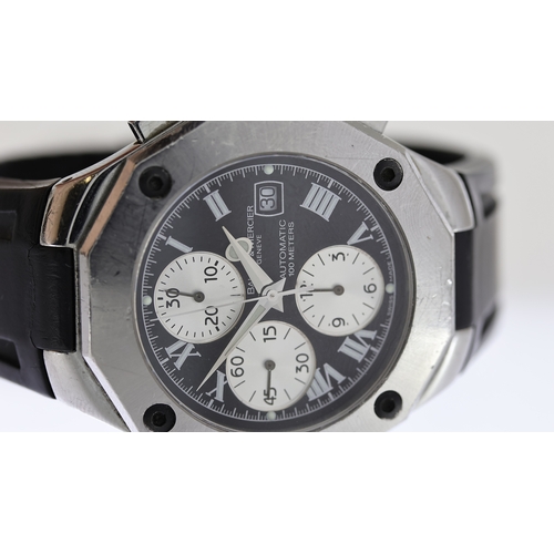 151 - BAUME & MERCIER GENEVE RIVIERA AUTOMATIC CHRONOGRAPH REF 65541 CIRCA 2009, approx 40mm black dial, R... 