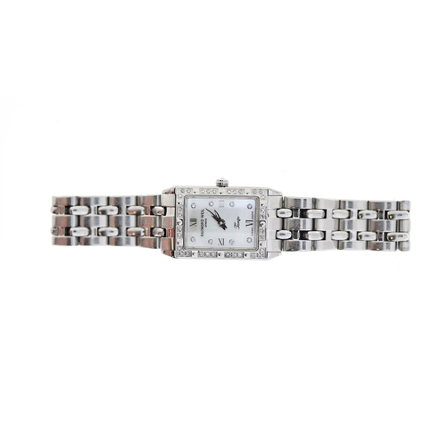 191 - LADIES RAYMOND WEIL GENEVE TANGO REF 5971, approx 18mm mother of pearl dial, jewel and Roman Numeral... 