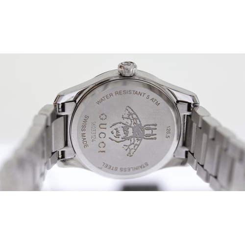 222 - GUCCI PUDDY TAT REF 126.5, approx 26mm mother of pearl dial, charm-style hour markers, stainless ste... 