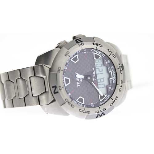 235 - TISSOT T-TOUCH EXPERT TITANIUM REF T013420A, approx 43mm patterned dial with baton hour markers, tou... 