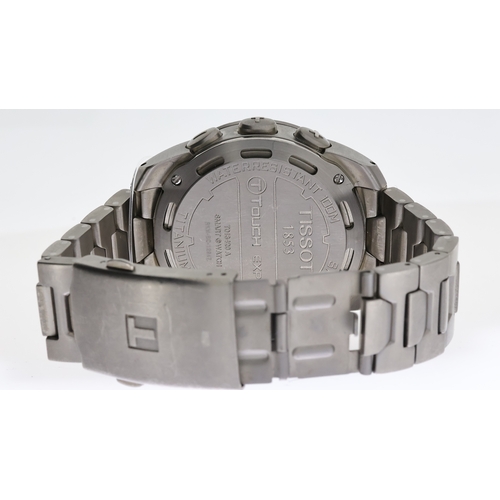 235 - TISSOT T-TOUCH EXPERT TITANIUM REF T013420A, approx 43mm patterned dial with baton hour markers, tou... 