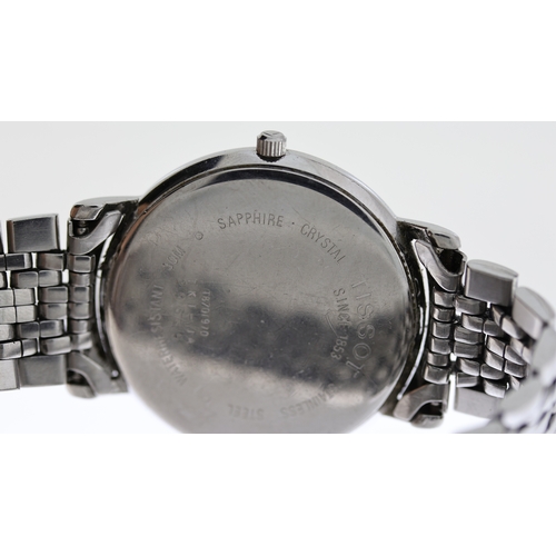 236 - TISSOT QUARTZ REF T879/970, approx 32mm silver dial with line hour markers, date aperture at 3 o'clo... 