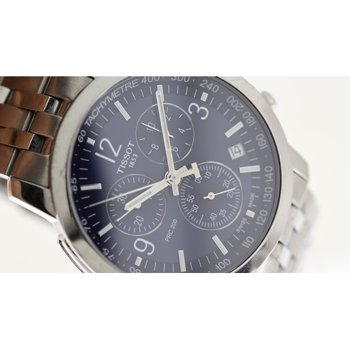 237 - TISSOT PR200 CHRONOGRAPH REF T114417A, approx 42mm blue dial with white baton & Arabic hour markers,... 