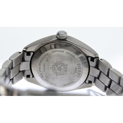 240 - TISSOT PR100 TITANIUM REF T101210A, approx 32mm grey dial with baton hour markers, date aperture at ... 