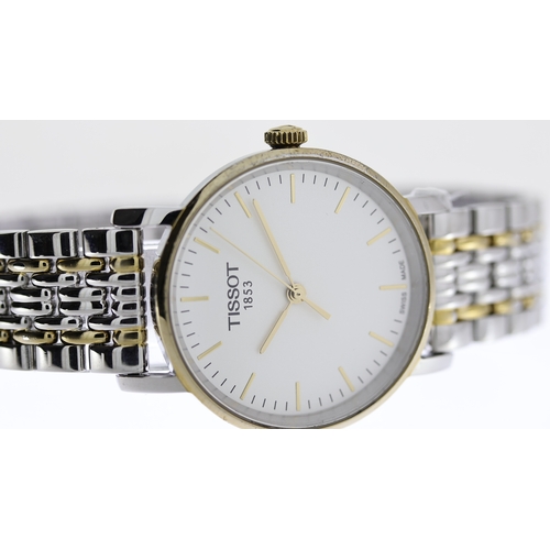 241 - TISSOT REF T109210A, approx 28mm white dial with gold baton hour markers, stainless steel bezel and ... 