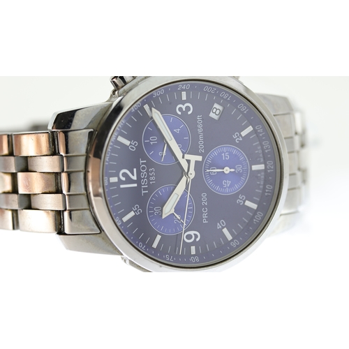 243 - TISSOT PR200 CHRONOGRAPH REF T461, approx 38mm blue dial with white baton & Arabic hour markers, dat... 