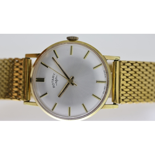 265 - GENTS ROTARY CIRCA 1950/1951, approx 32mm ivory dial with baton hour markers, gold plated bezel and ... 