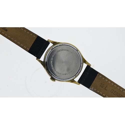 273 - MAUTHE CONTRACHOC REF 610, approx 31mm black dial with gold dauphine hour markers, gold plated bezel... 