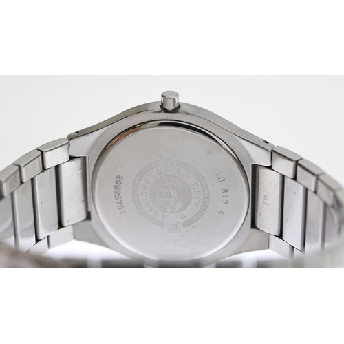 29 - LONGINES QUARTZ WRISTWATCH REFERENCE L3.617.4 BOX AND PAPERS 2003, circular grey dial with baton hou... 