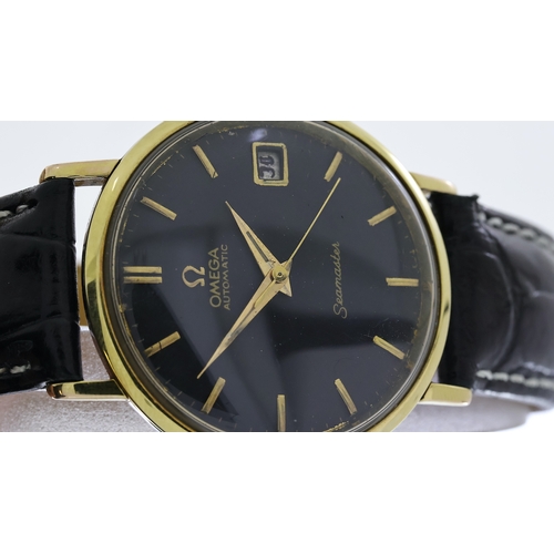 3 - VINTAGE OMEGA SEAMASTER AUTOMATIC CIRCA 1960's, circular black dial with baton hour markers, date ap... 