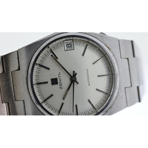 41 - RARE VINTAGE ZENITH SURF AUTOMATIC REFERENCE 01-1430-380, circular silver dial with baton hour marke... 