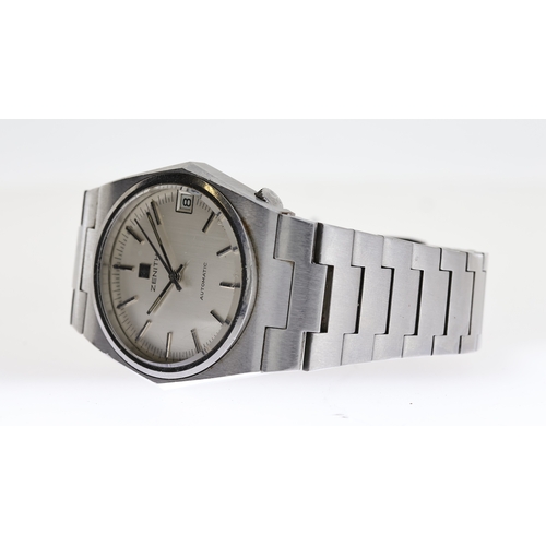 41 - RARE VINTAGE ZENITH SURF AUTOMATIC REFERENCE 01-1430-380, circular silver dial with baton hour marke... 