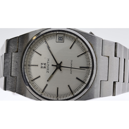 41 - RARE VINTAGE ZENITH SURF AUTOMATIC REFERENCE 01-1430-380, circular silver dial with baton hour marke... 