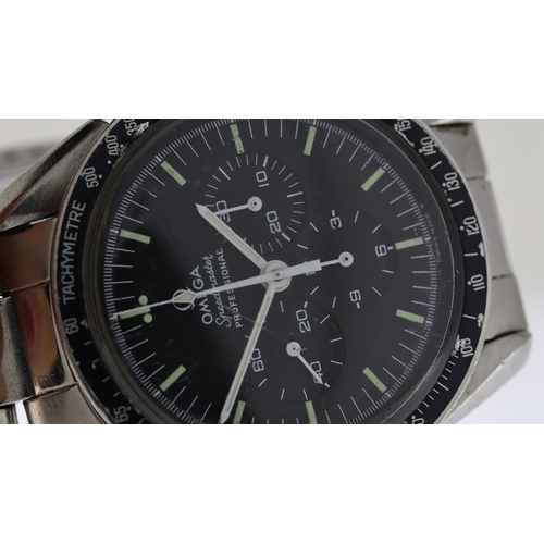 44 - VINTAGE OMEGA SPEEDMASTER PROFESSIONAL REFERENCE 145.022-74, circular black dial with baton hour mar... 