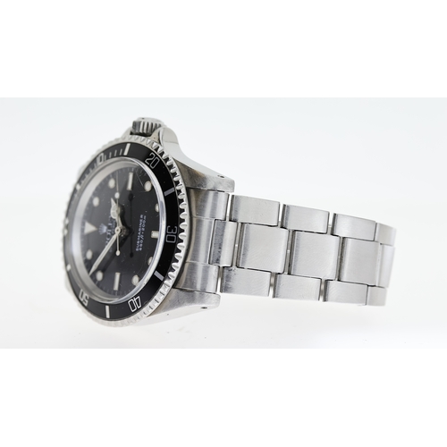 49 - VINTAGE ROLEX SUBMARINER REFERENCE 5513 CIRCA 1972, circular gloss black dial with applied hour mark... 