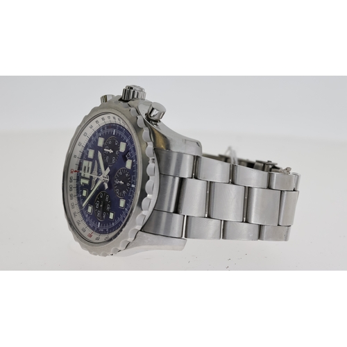 58 - BREITLING CHRONOSPACE CHRONOGRAPH A23360 BOX, circular sunburst blue dial with applied hour markers,... 