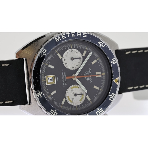 6 - HEUER AUTAVIA CHRONOGRAPH CAL 12 REFERENCE 11630P, circular black dial with baton hour markers, two ... 