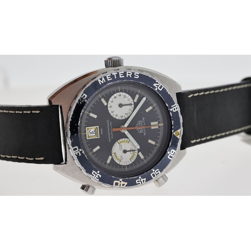 6 - HEUER AUTAVIA CHRONOGRAPH CAL 12 REFERENCE 11630P, circular black dial with baton hour markers, two ... 