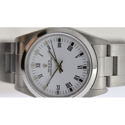 62 - ROLEX OYSTER PERPETUAL REFERENCE 77080 CIRCA 2003, circular white dial with roman numeral hour marke... 