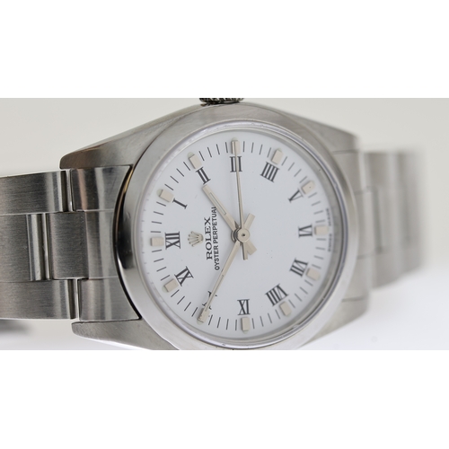 62 - ROLEX OYSTER PERPETUAL REFERENCE 77080 CIRCA 2003, circular white dial with roman numeral hour marke... 