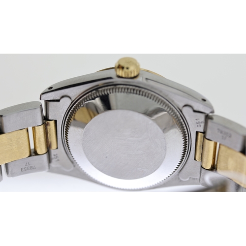 68 - ROLEX OYSTER PERPETUAL DATE REFERENCE 68723, white after market dial diamond set, fluted beel, 31mm ... 