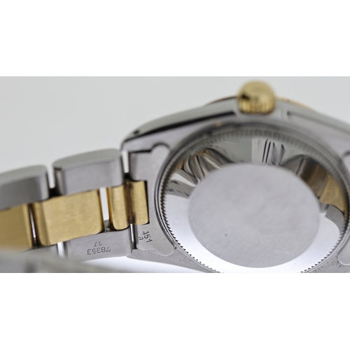 68 - ROLEX OYSTER PERPETUAL DATE REFERENCE 68723, white after market dial diamond set, fluted beel, 31mm ... 