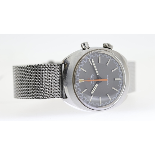 81 - VINTAGE OMEGA CHRONOSTOP REFERENCE 145.009, grey dial with polished baton hourmarkers, orange centre... 