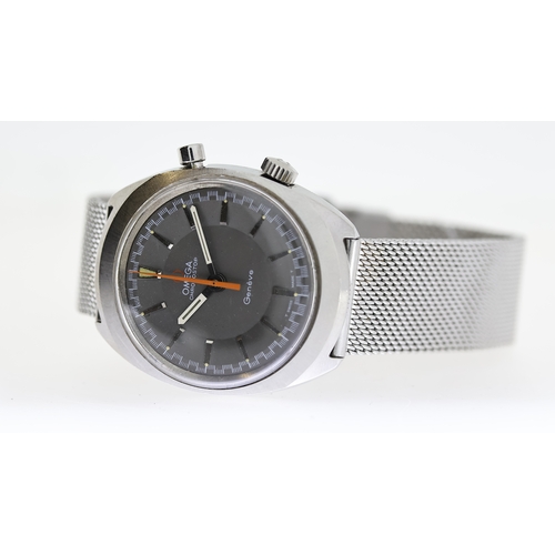 81 - VINTAGE OMEGA CHRONOSTOP REFERENCE 145.009, grey dial with polished baton hourmarkers, orange centre... 