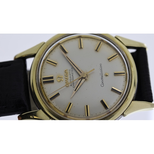 86 - OMEGA CONSTELLATION AUTOMATIC CHRONOMETER, approx 34mm cream dial with gold baton hour markers, gold... 