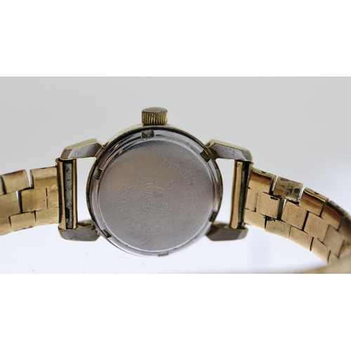 87 - VINTAGE OMEGA LADYMATIC WRISTWATCH, 19mm gold plated case, 9ct gold bracelet, manual wind, missing t... 