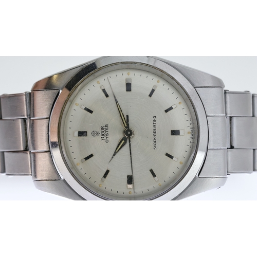 99 - VINTAGE TUDOR OYSTER REFERENCE 7934 CIRCA 1964, circular silver dial with baton hour markers, Tudor ... 