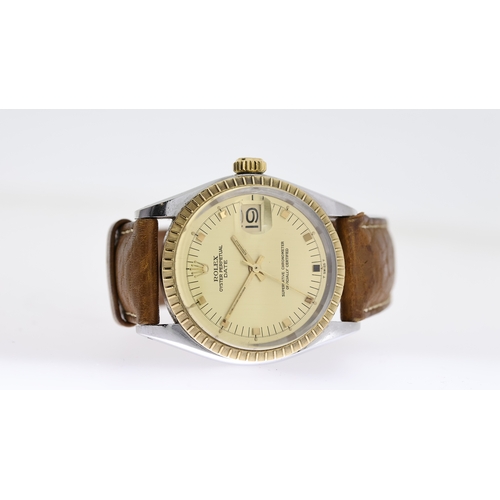 297 - UNUSUAL ROLEX OYSTER PERPETUAL DATE REFERENCE 1505  CIRCA 1972 WITH PAPERS & RARE CHAMPAGNE BLOCK MA... 