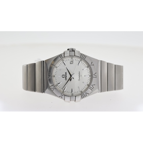 302 - OMEGA CONSTELLATION DOUBLE EAGLE, silver dial, block hour markers, Roman numeral bezel, 37mm stainle... 