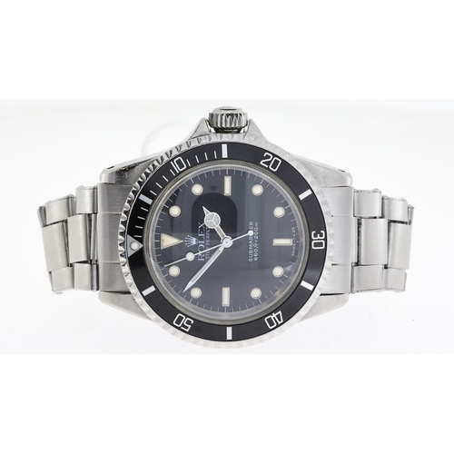 339 - VINTAGE ROLEX SUBMARINER 5513 CIRCA 1970, circular gloss black service dial with applied hour marker... 