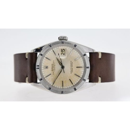 292 - VINTAGE ROLEX OYSTER PERPETUAL DATE REF 1500 CIRCA 1957, circular sunburst silver dial with a lovely... 